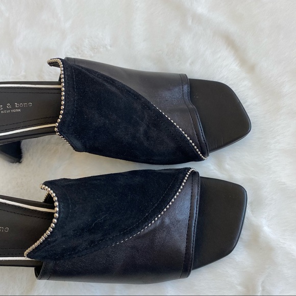 Rag & Bone Myla Suede Leather Studded Mules | Sz 7 - Picture 5 of 10